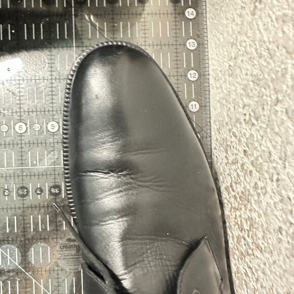 A. Testoni Men Size 10.5 Black Leather Plain Toe Lace Up Ankle Boot - Picture 13 of 13